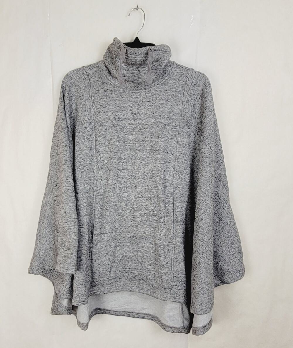 Ugg grey fleece lined double knit poncho Size S/XS Cozycore Comfycore Preppy